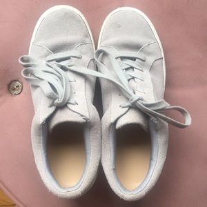 Suede grey platform sneakers